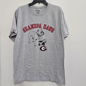 champion size Large UNIVERISTY OF GEORGIA uga Grandpa Dawg NCAA T Shirt Gray